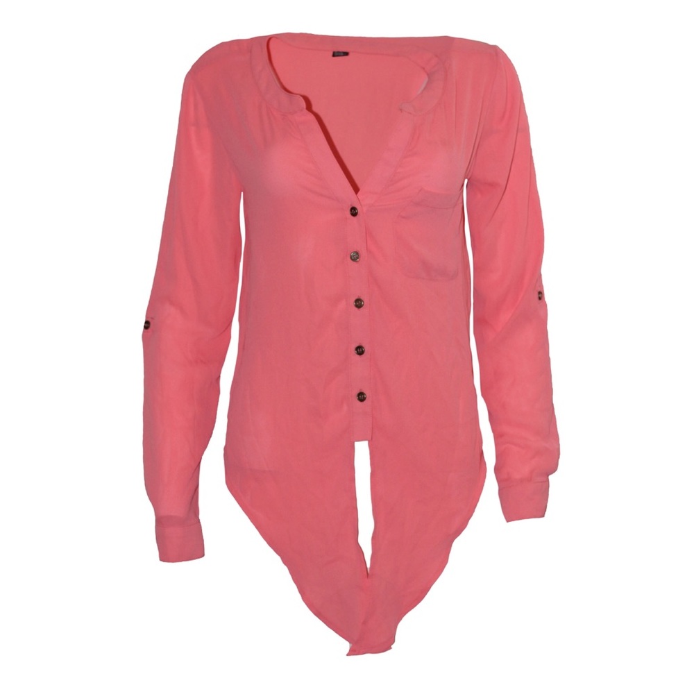 FOREVER 21 Pink Sheer Top Small